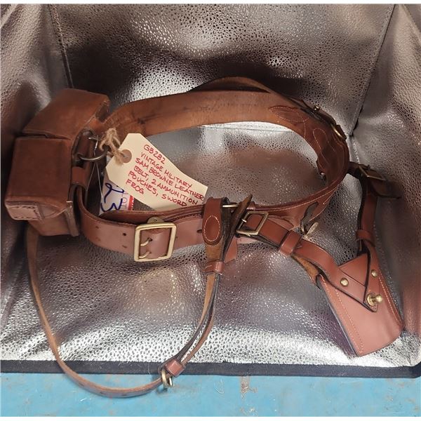 Military Sam Browne Leather Holster with Sword Frog