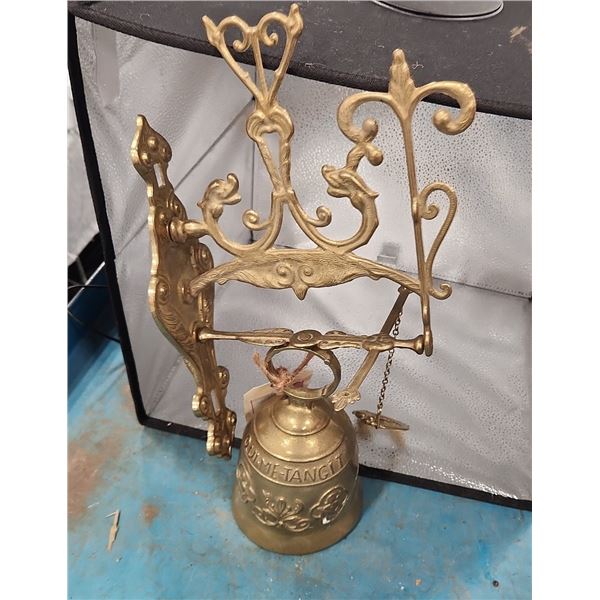 Wall Mount Brass Bell w/Pull Chain