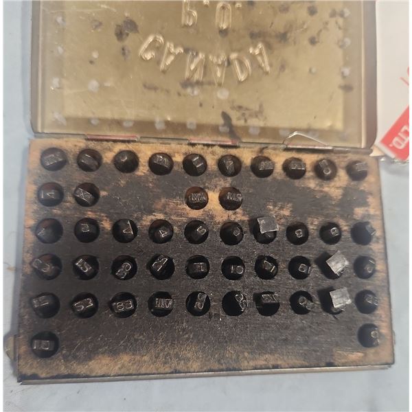 Vintage Canada Post Office Metal Punch Set