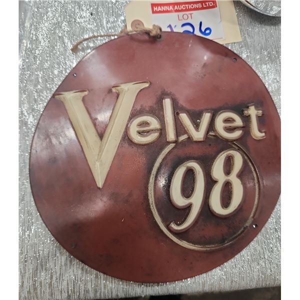 1950s Velvet 98 Gasoline Sign