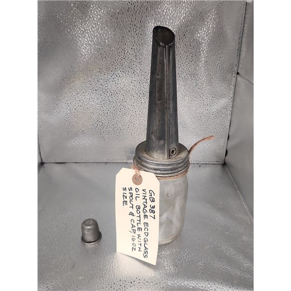 Vintage ECD Glass Oil Bottle