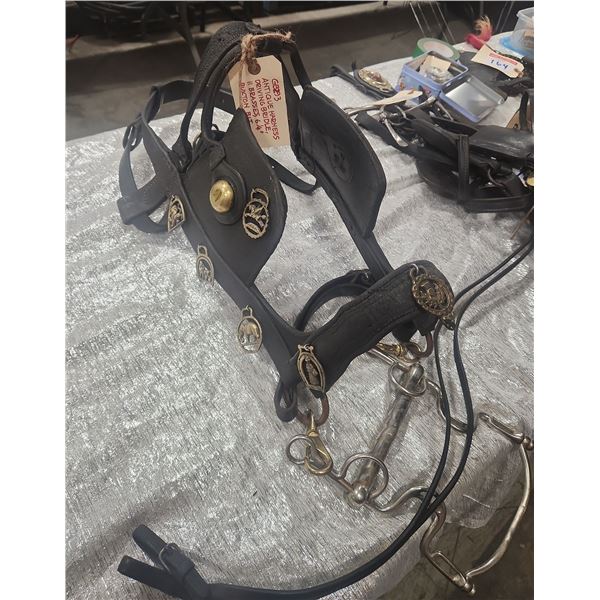Antique Heavy Horse Blindered Bridle