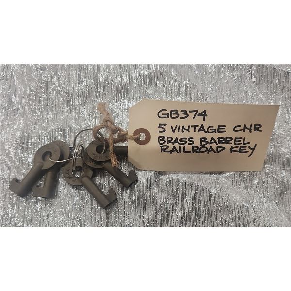 5 CNR Brass Railroad Keys