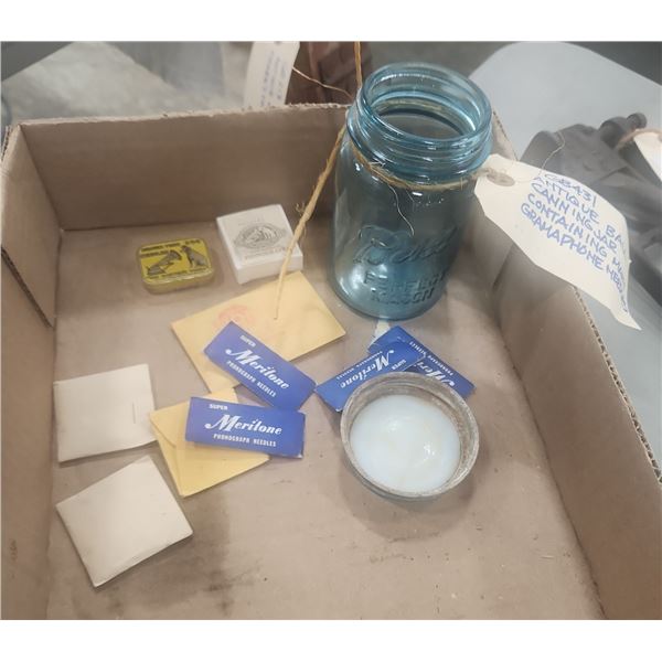 Gramophone Needles in Canning Jar