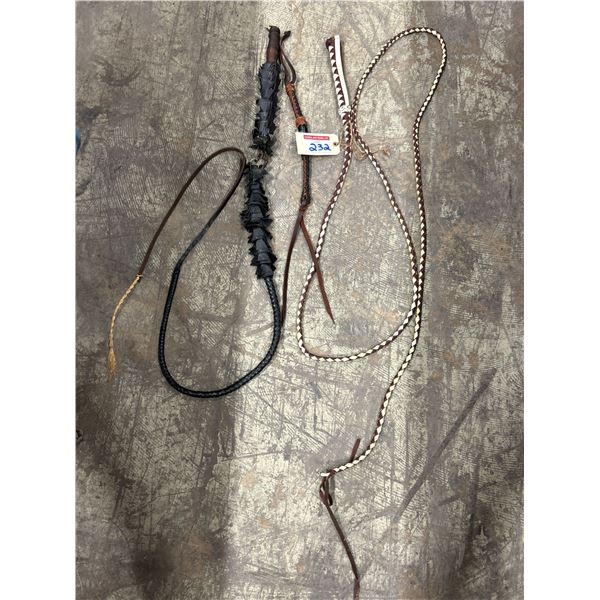 Leather Bull Whips & Quirt