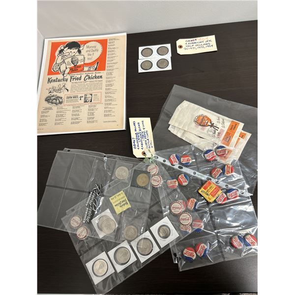 4 American Half Dollars & Miscellaneous Items