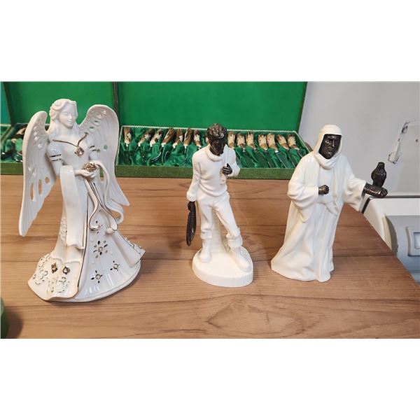 "The Sheikh", "The Fisherman" and Angel Figurines