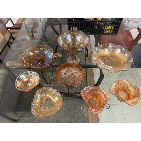 8 Carnival Glass Bowls