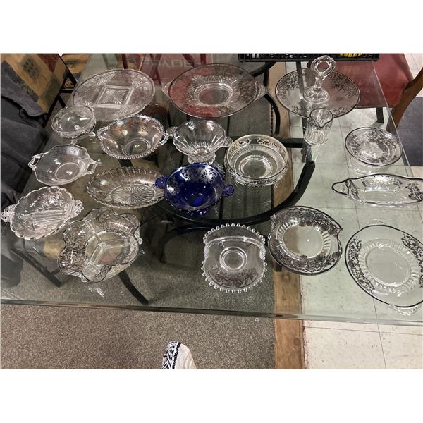 18 Dishes with Silver Overlay