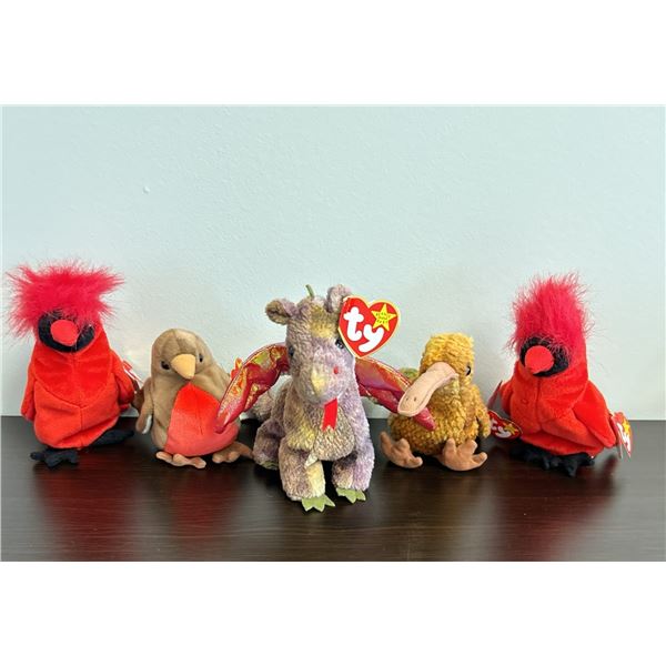 Ty Beanie Babies Dragon & Birds