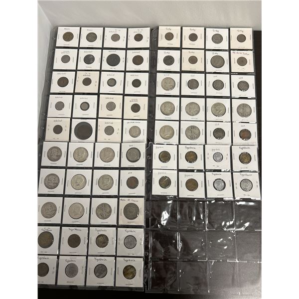 4 Sheets of Foreign Coins
