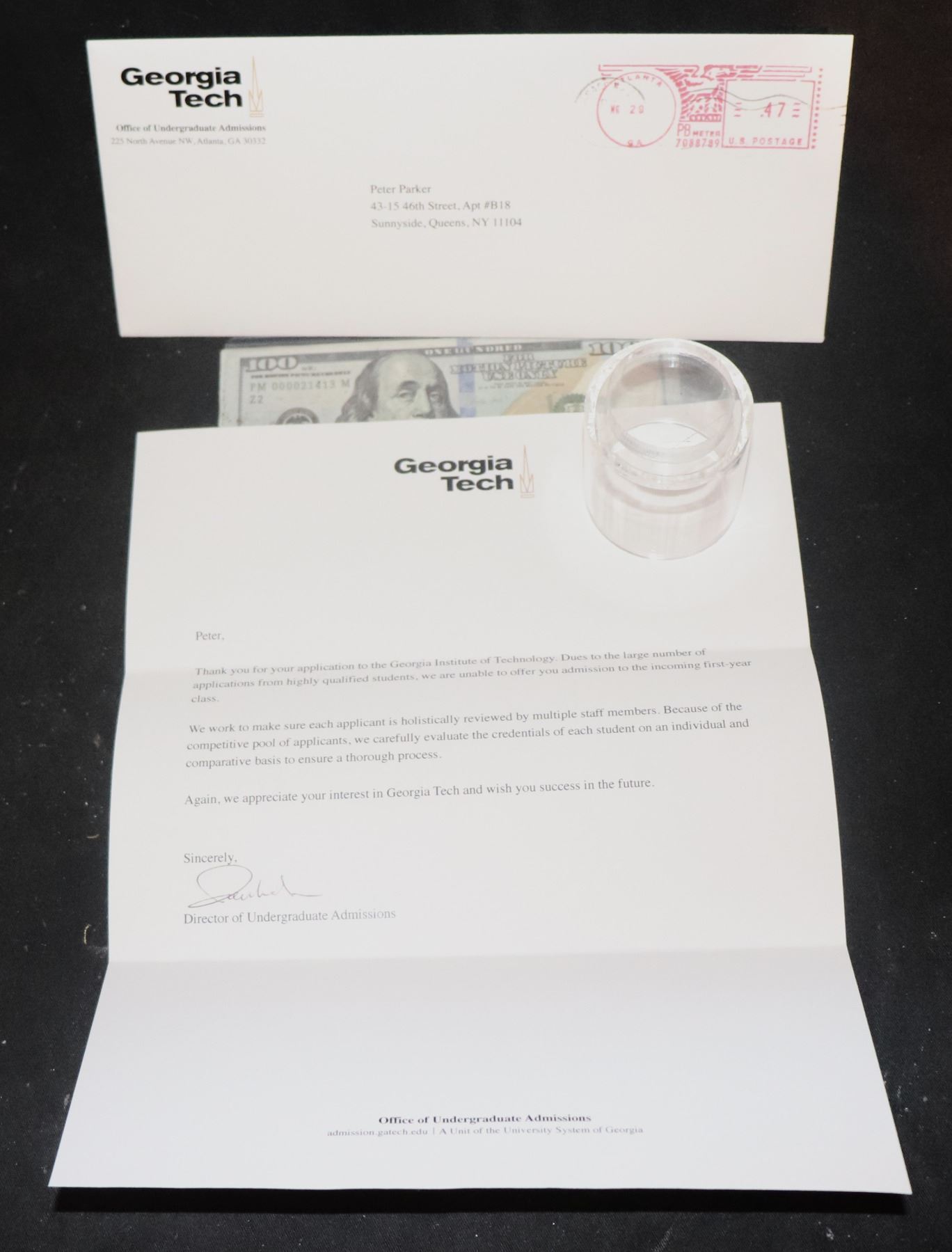 SPIDER-MAN NO WAY HOME PETER PARKER GEORGIA TECH REJECTION LETTER SUPER ...