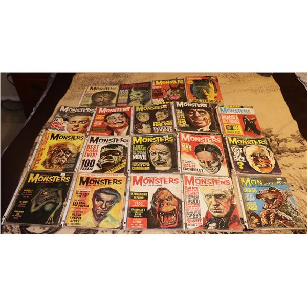 ZZ FAMOUS MONSTERS COLLECTION OF 19 RARE EARLY COPIES 4-38 GOOD-FINE CONDITION