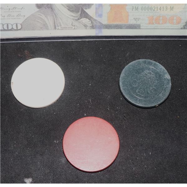 TOMBSTONE SCREEN USED POKER CHIPS LOT OF 3