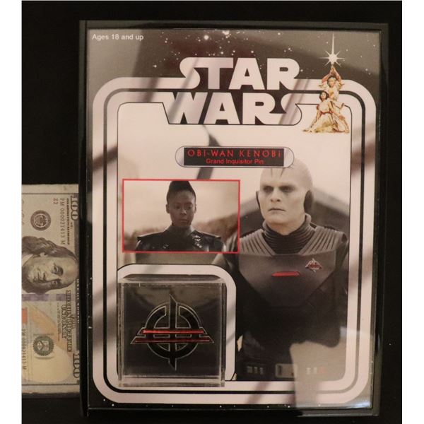 STAR WARS OBI WAN KENOBI GRAND INQUISITOR RANK PIN SCREEN USED HERO FRAMED