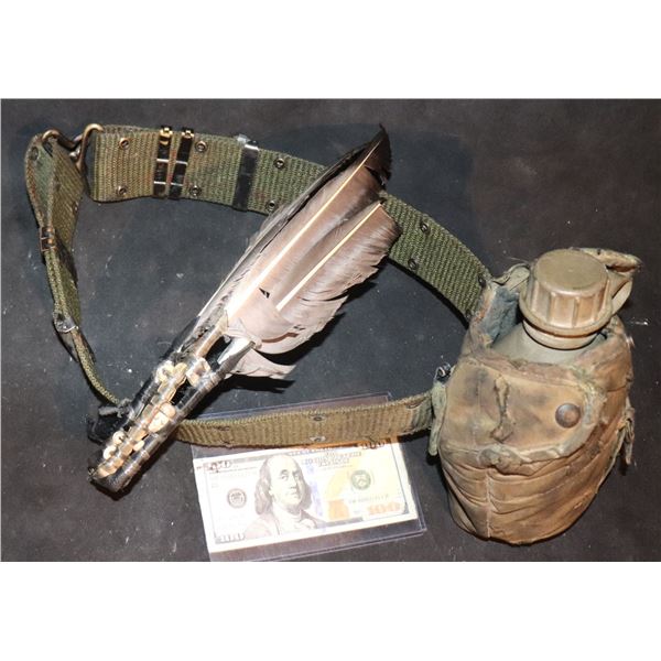 TERMINATOR SALVATION TACTICAL BELT WITH CANTEEN AND FEATHERS
