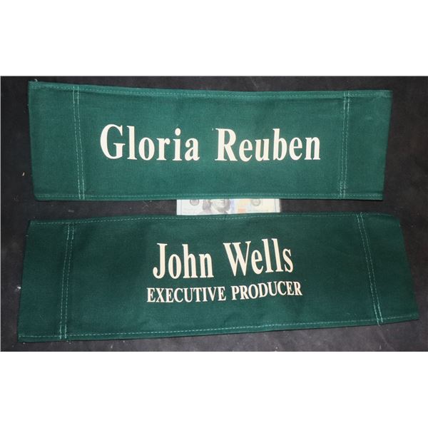 ER GLORIA RUBIN & JOHN WELLS ON SET CHAIR BACK LOT OF 2
