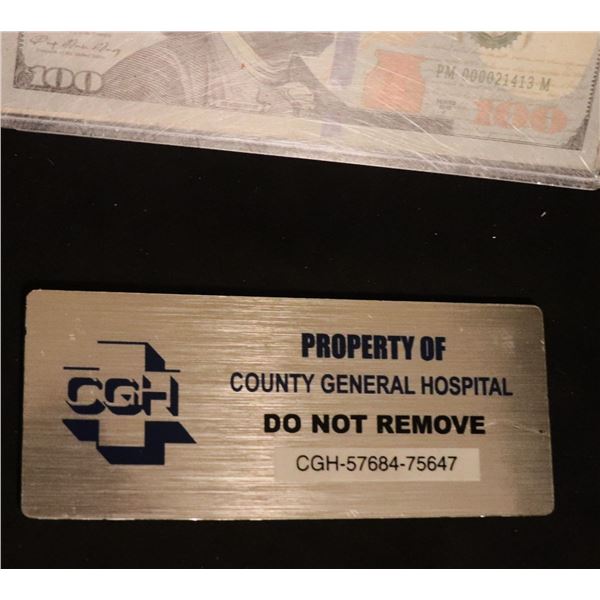 ER TV COUNTY GENERAL HOSPITAL STORE ROOM METAL SIGN