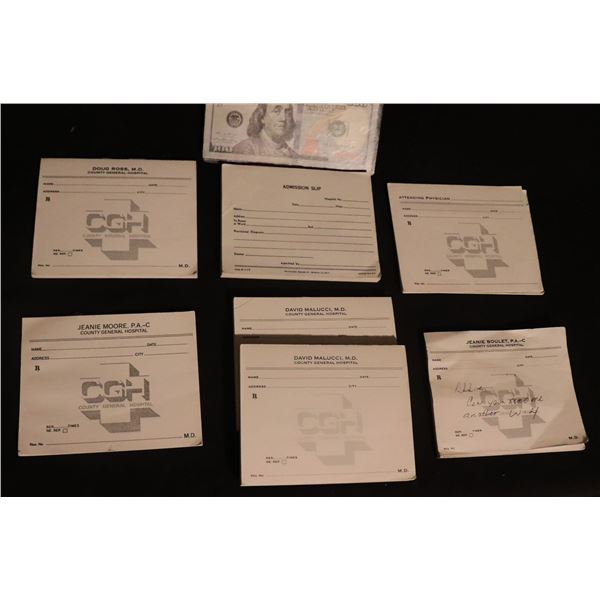 ER TV LOT OF DIFFERENT DOCTORS COUNTY GENERAL HOSPITAL PRESCRIPTION PADS