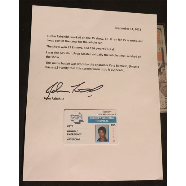 ER TV CATE BANFIELD HOSPITAL ID BADGE WITH LOA