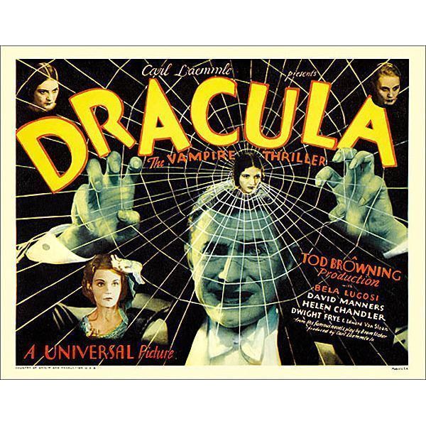 ZZ DRACULA 1931 HALF SHEET OLDER HEAVY STOCK REPRODUCTION