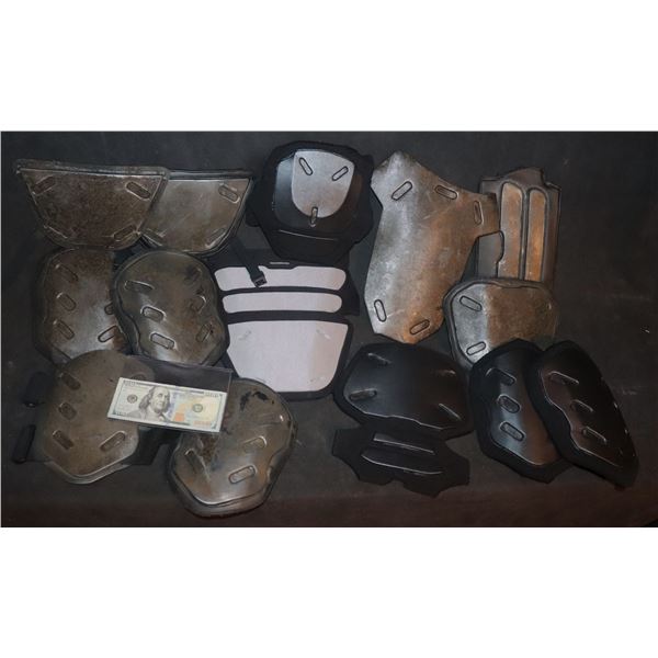 ATLAS SOLDIER ARMOR WITH CLOTH BACKING AND STRAPS LOT OF 14