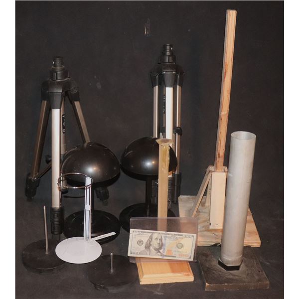 ZZ MASK WIG AND PUPPET STANDS LOT OF 10