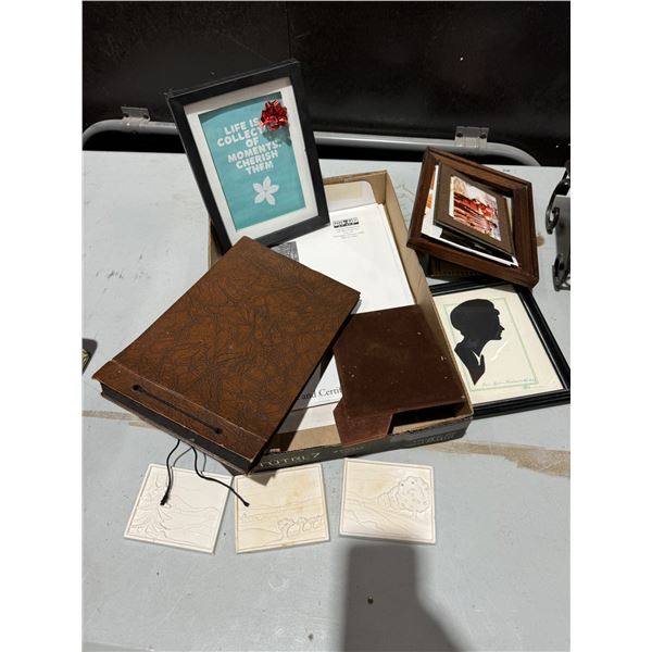 Antique photo album and other items