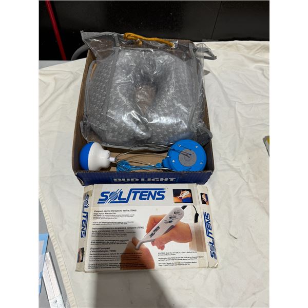 Vibrating head, massager, shower, speaker, electrotherapy, device, and neck support