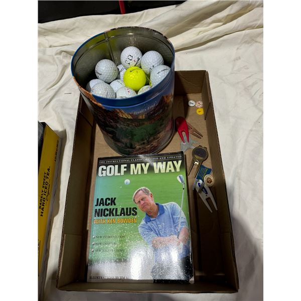 Golf balls, book and other