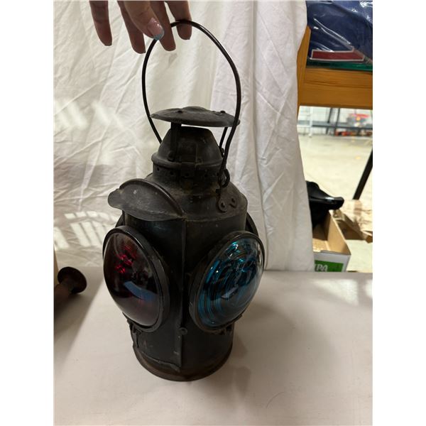 Antique railway lantern