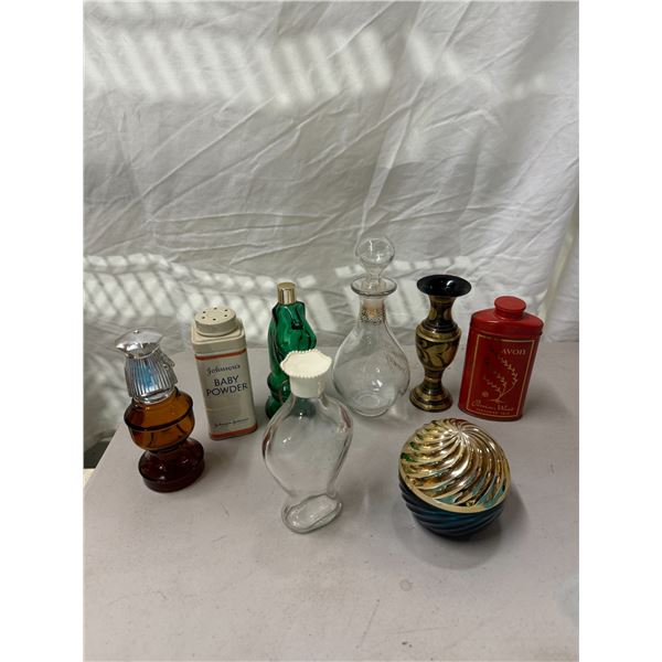 Vintage perfume and powder containers