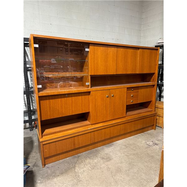 Teak cabinet 3 piece  101 1/2 inches 18 inches wide 74 1/2 inches tall