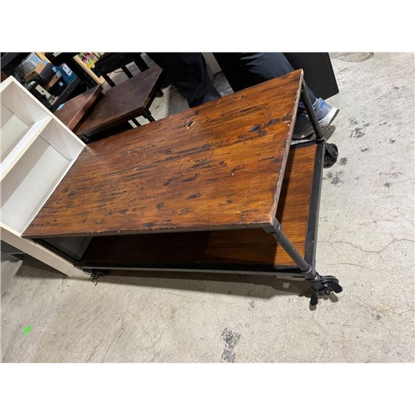 Rustic Coffee Table one wheel needs fixing