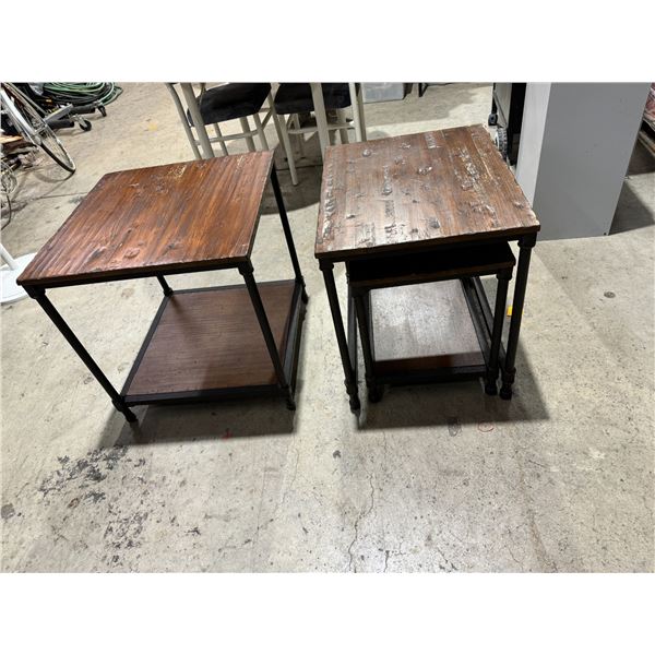 rustic side table set