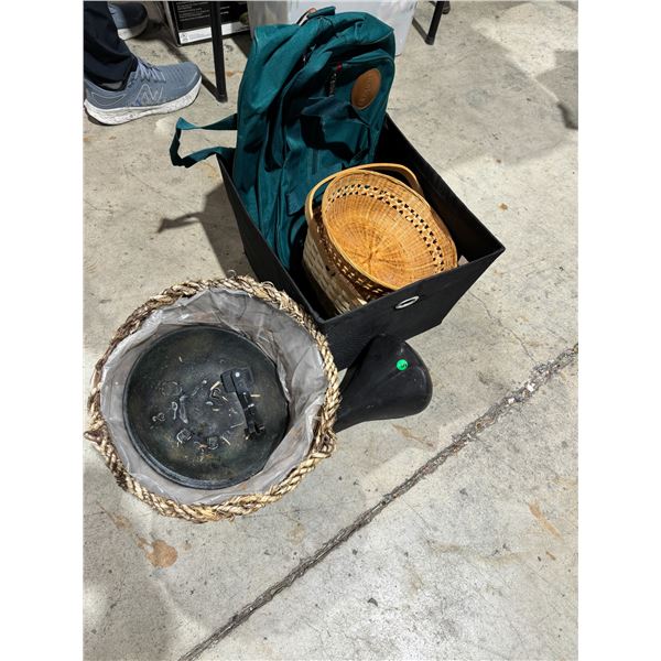Basket storage and bike seat