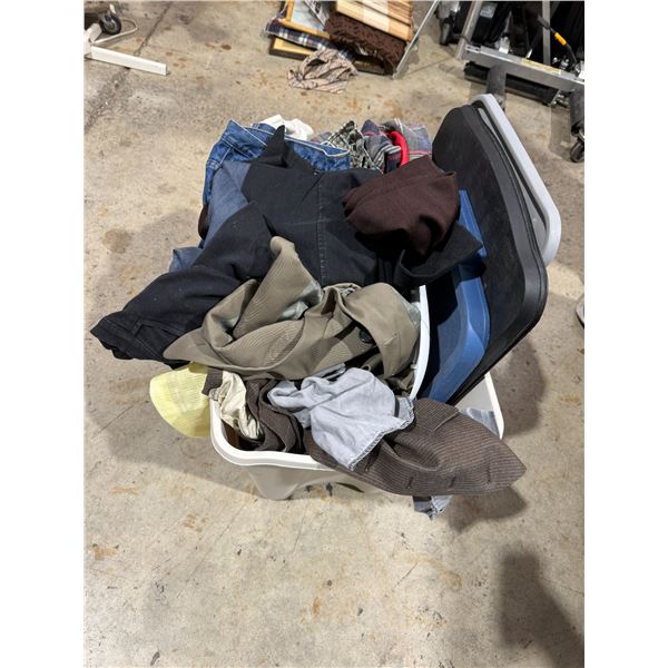 Bin of clothing and linen