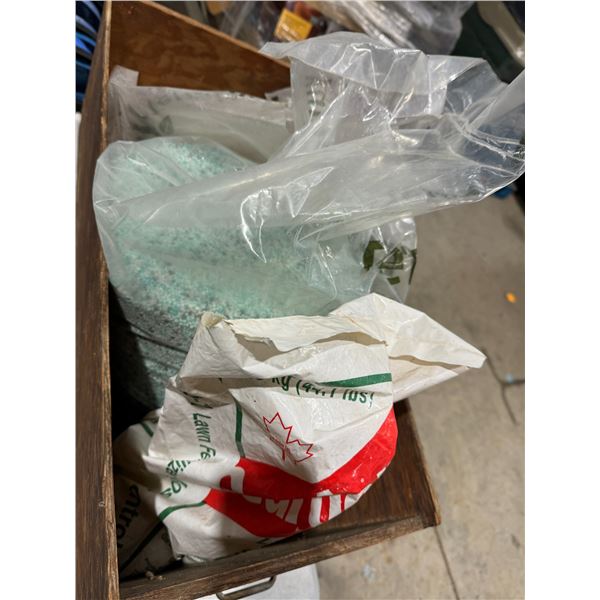 Grass fertilizer, etc.