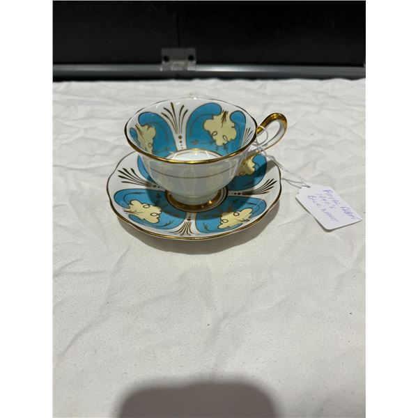Royal Albert blue wave cup and saucer 1940s