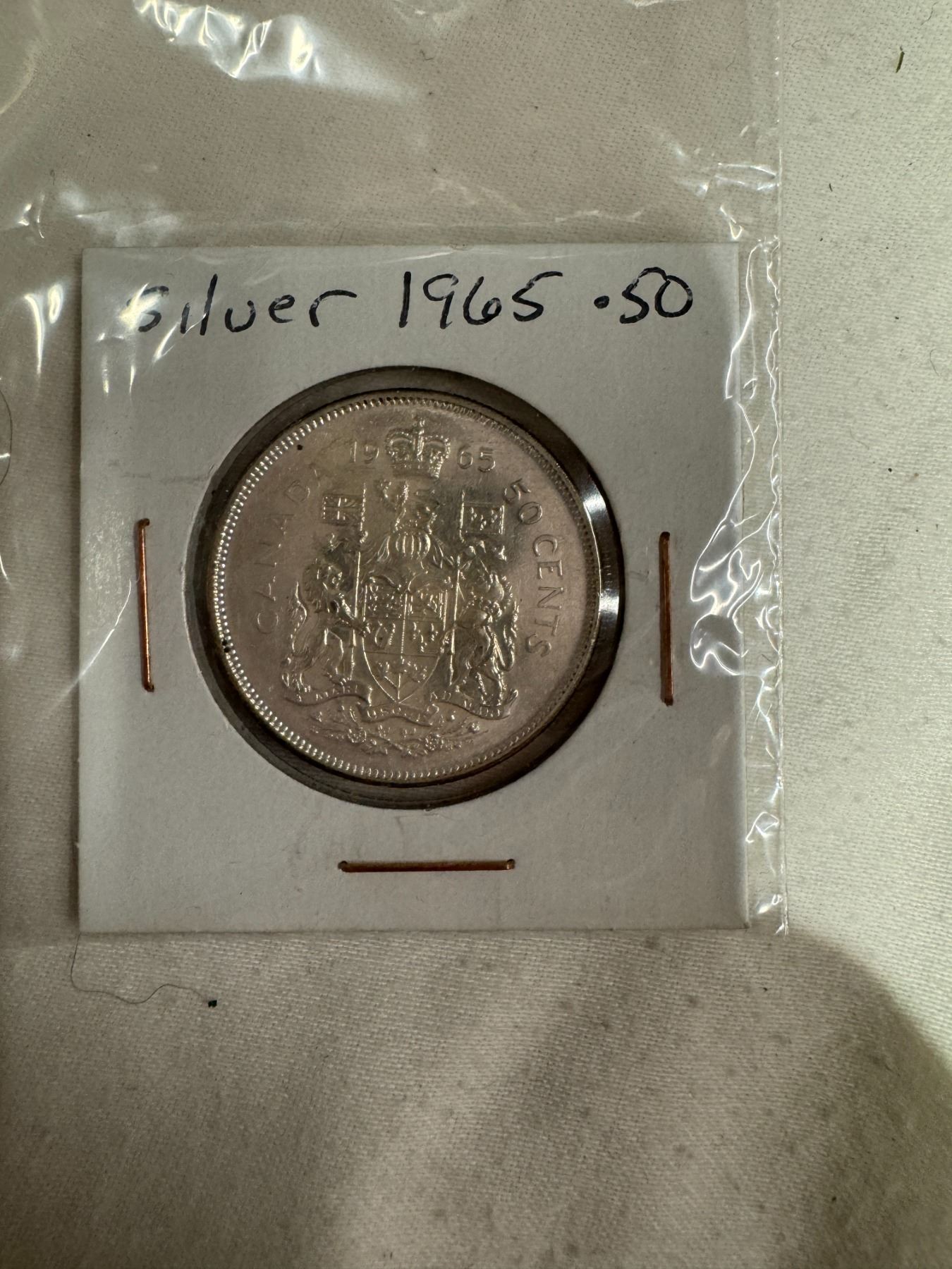 1965 silver 50 Cent piece