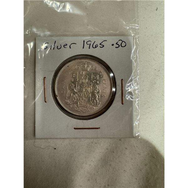 1965 silver 50 Cent piece