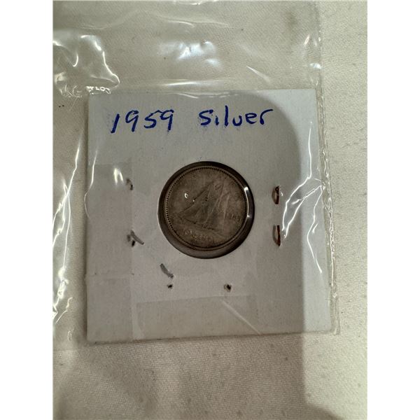1959 silver dime