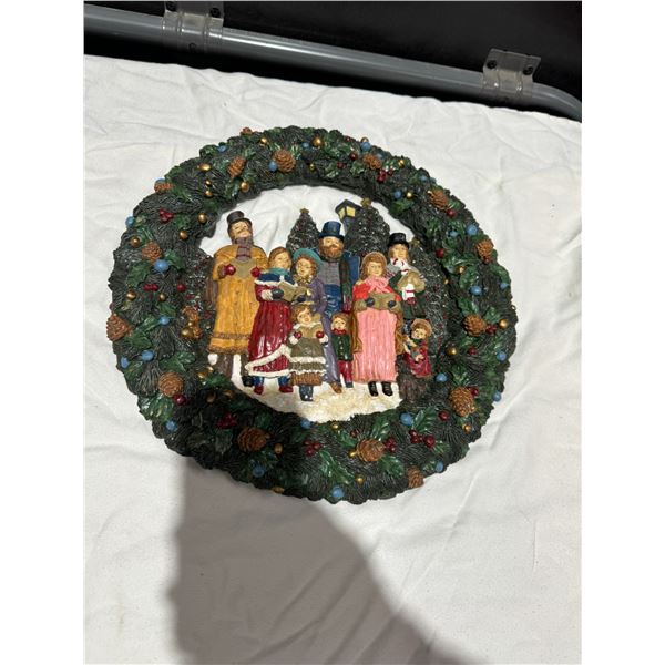 Christmas wreath carolers