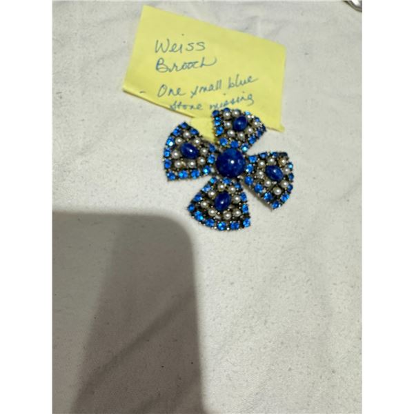 Weiss brooch, one small, stone missing