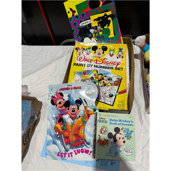 Disney Mickey Mouse, books, and paint by number set
