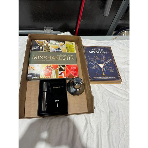 Drink items and books