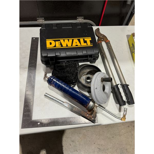 Assorted tools and case