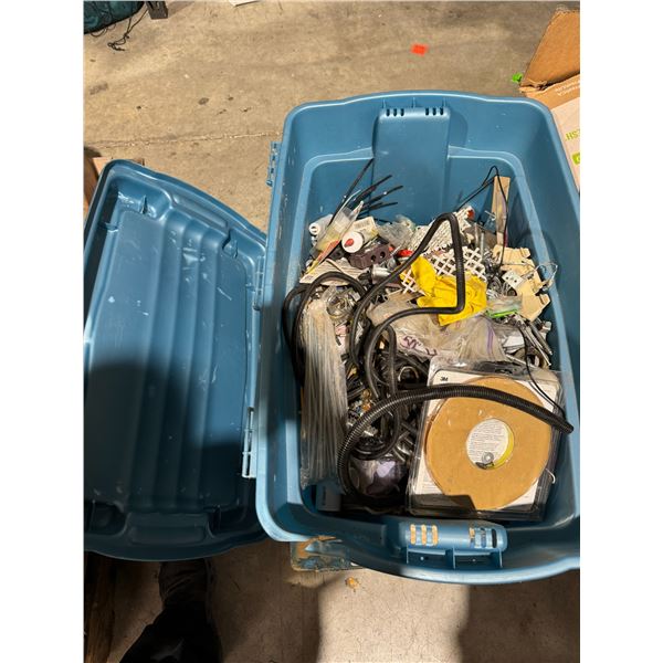 Bin with lid and contents