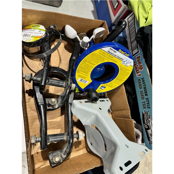 Drain auger, clamps, and other items