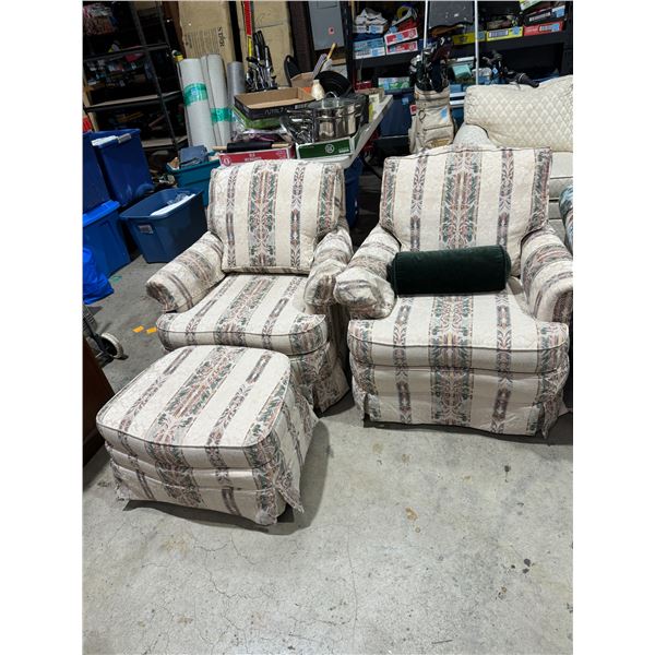 Two chairs and ottoman